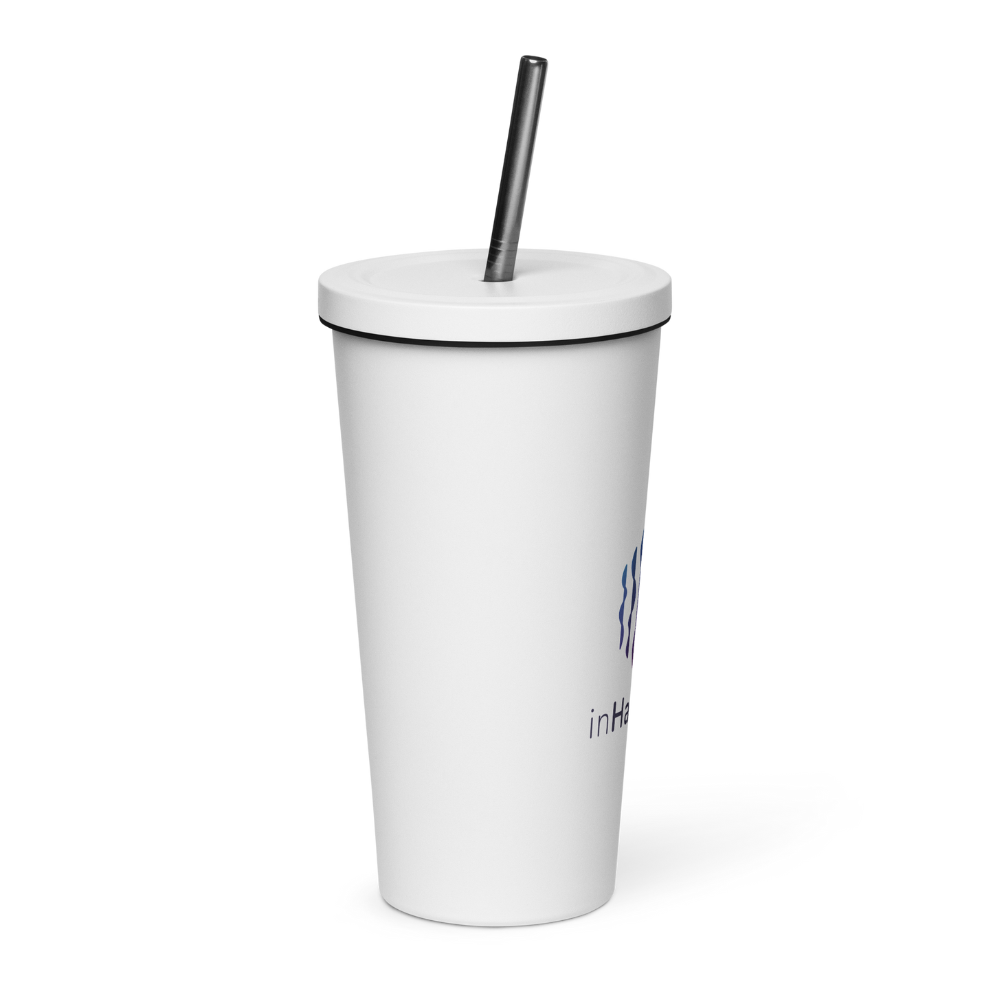 Insulated tumbler with a straw