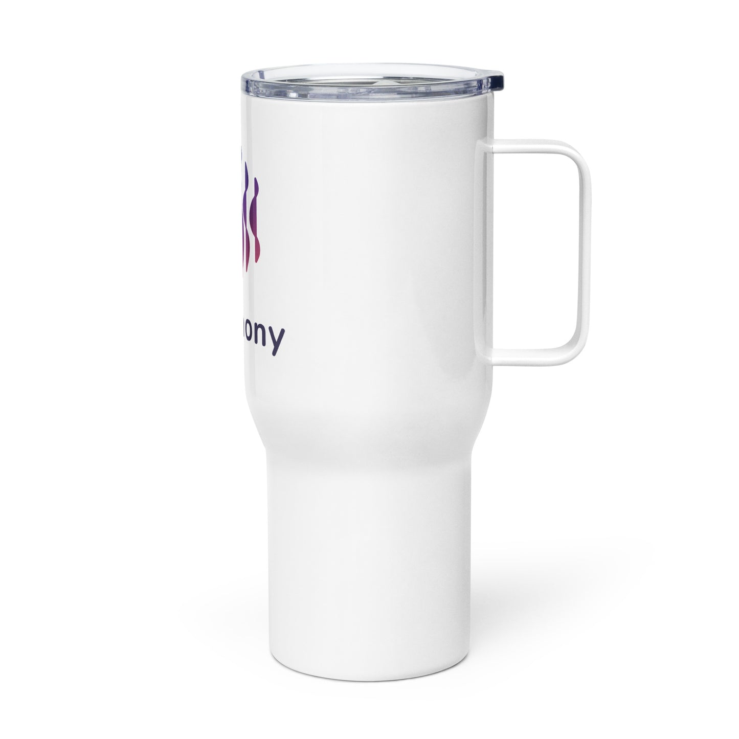 Travel mug with a handle