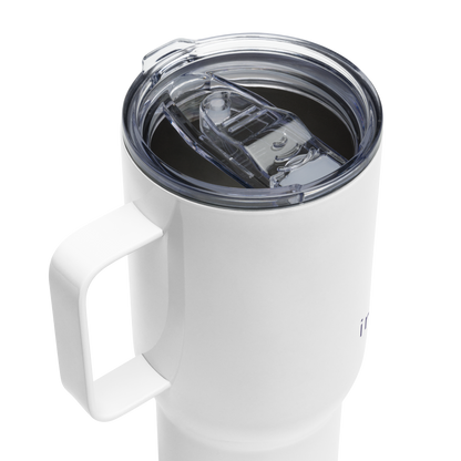 Travel mug with a handle